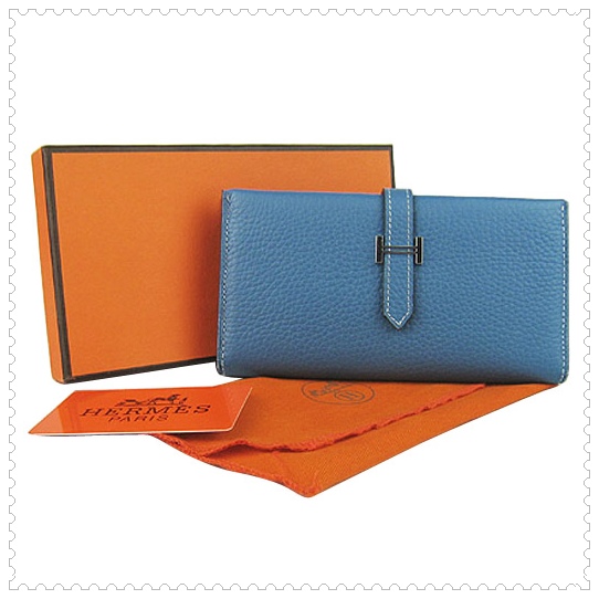 Hermes Bearn Gusset Wallet Royal Blue